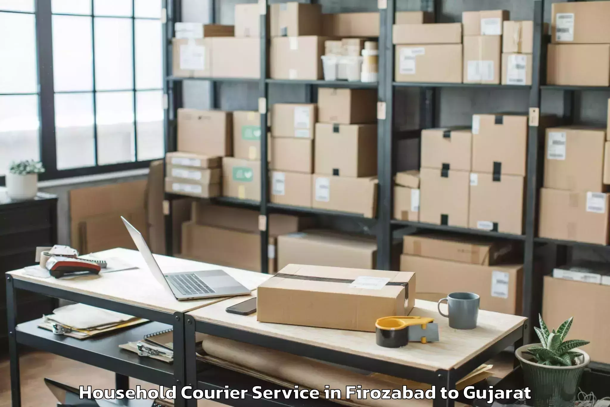 Trusted Firozabad to Vartej Household Courier